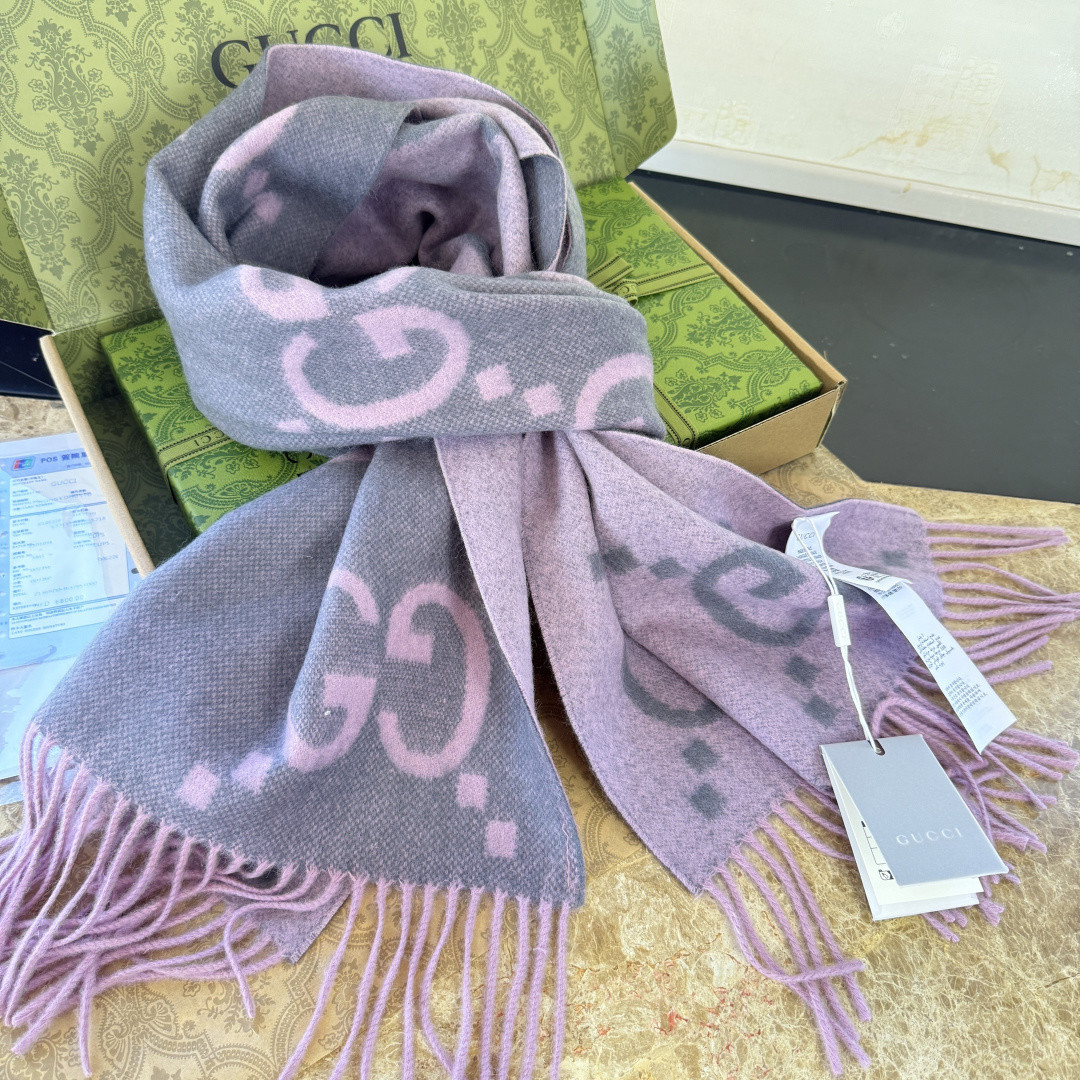 Gucci scarf 45x200cm 100% cashmere