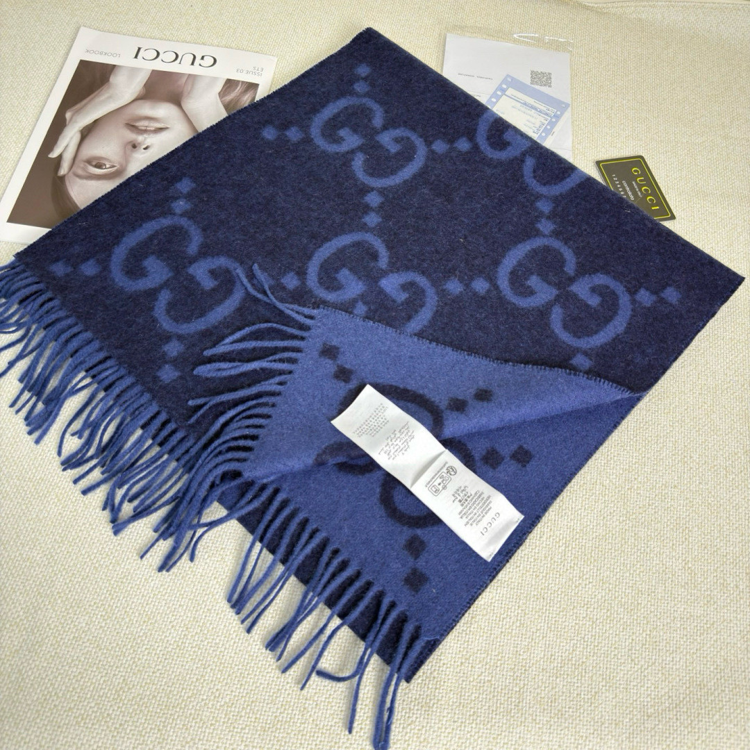 Gucci scarf 45x200cm 100% cashmere