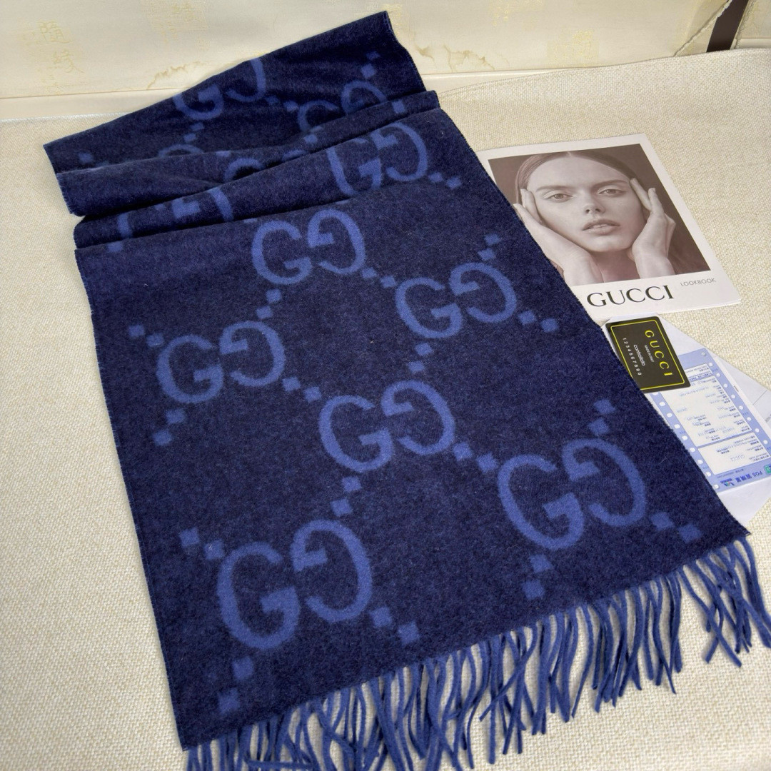 Gucci scarf 45x200cm 100% cashmere