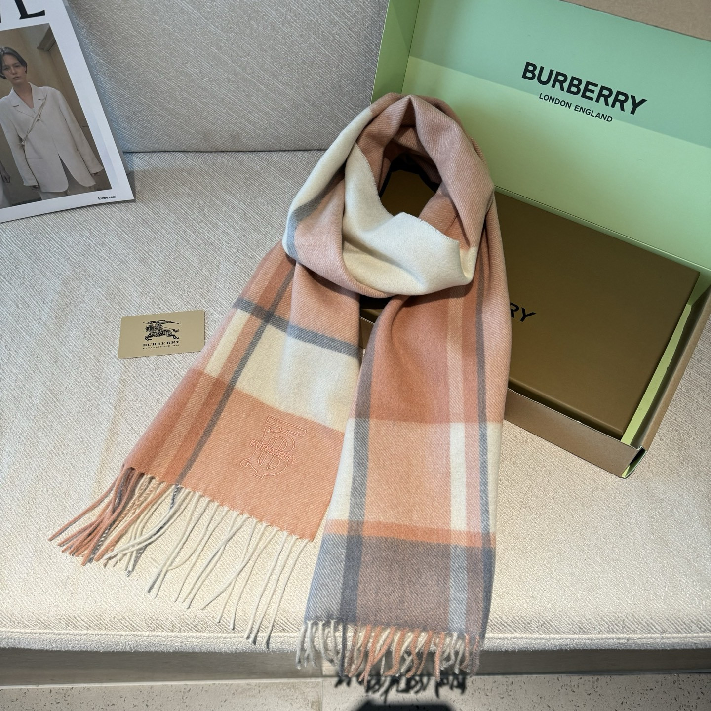 Bv*b*rry scarf 30x168cm 100% cashmere