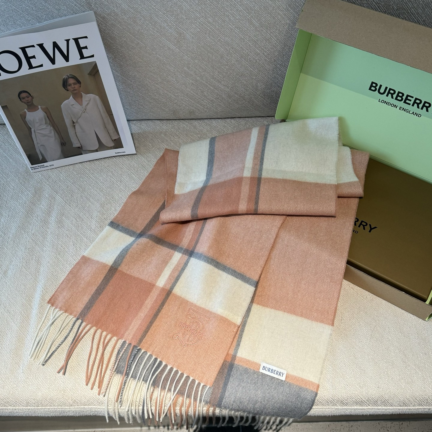 Bv*b*rry scarf 30x168cm 100% cashmere