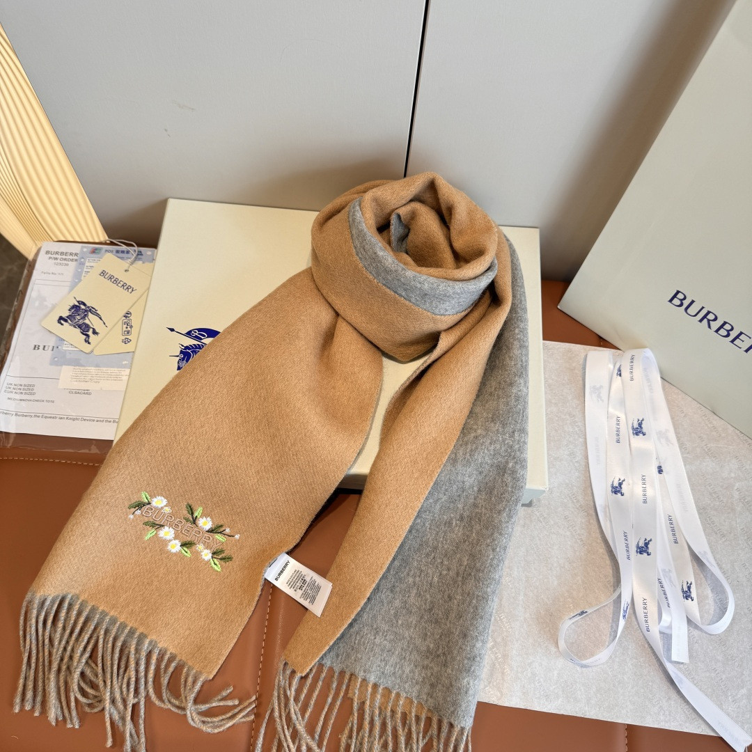 Bv*b*rry Double-sided scarf 30x200cm 100% cashmere