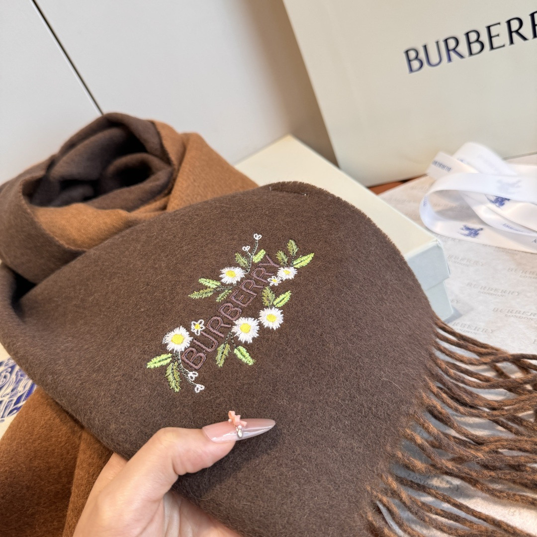 Bv*b*rry Double-sided scarf 30x200cm 100% cashmere