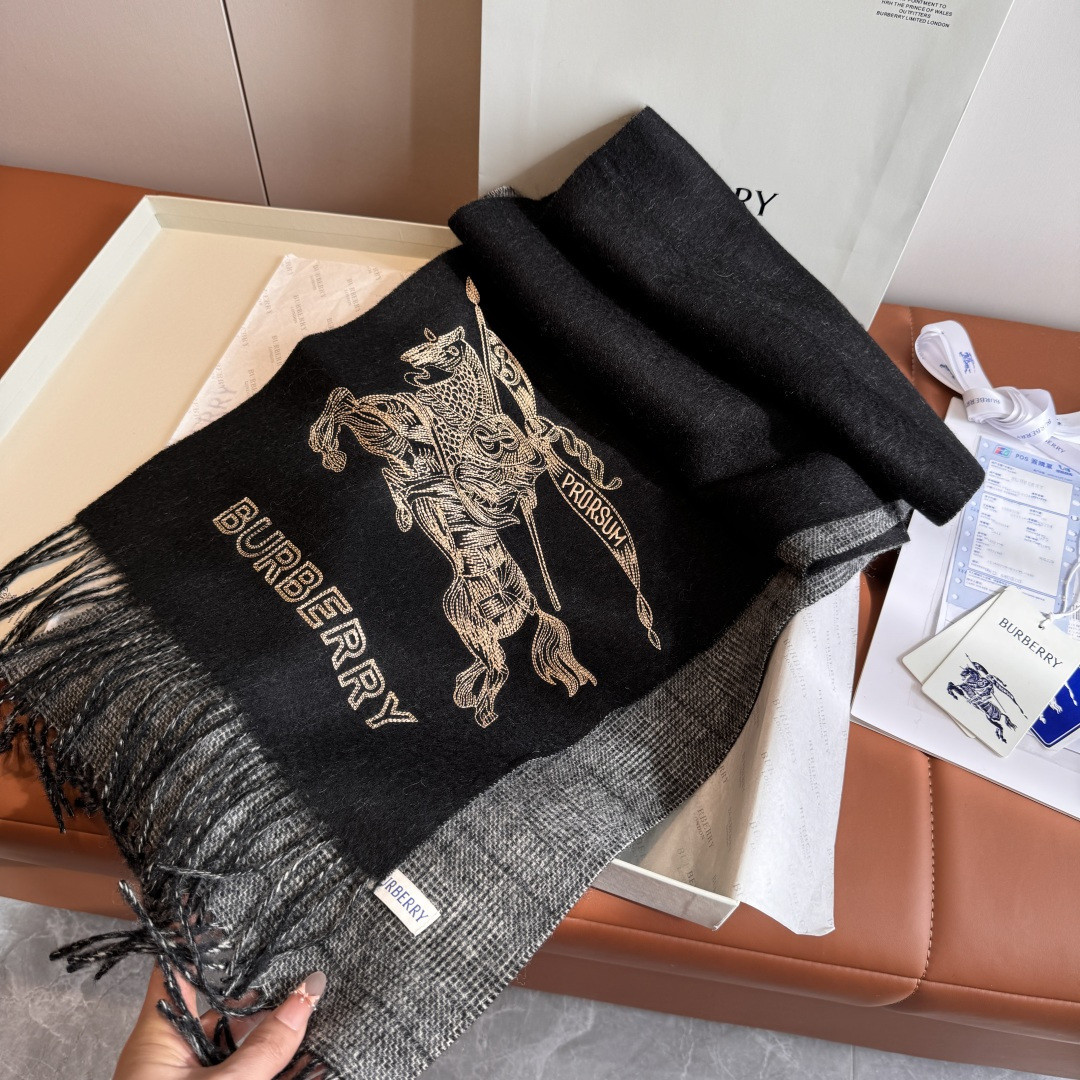 Bv*b*rry Reversible EKD Cashmere scarf 30x200cm 100% lambswool