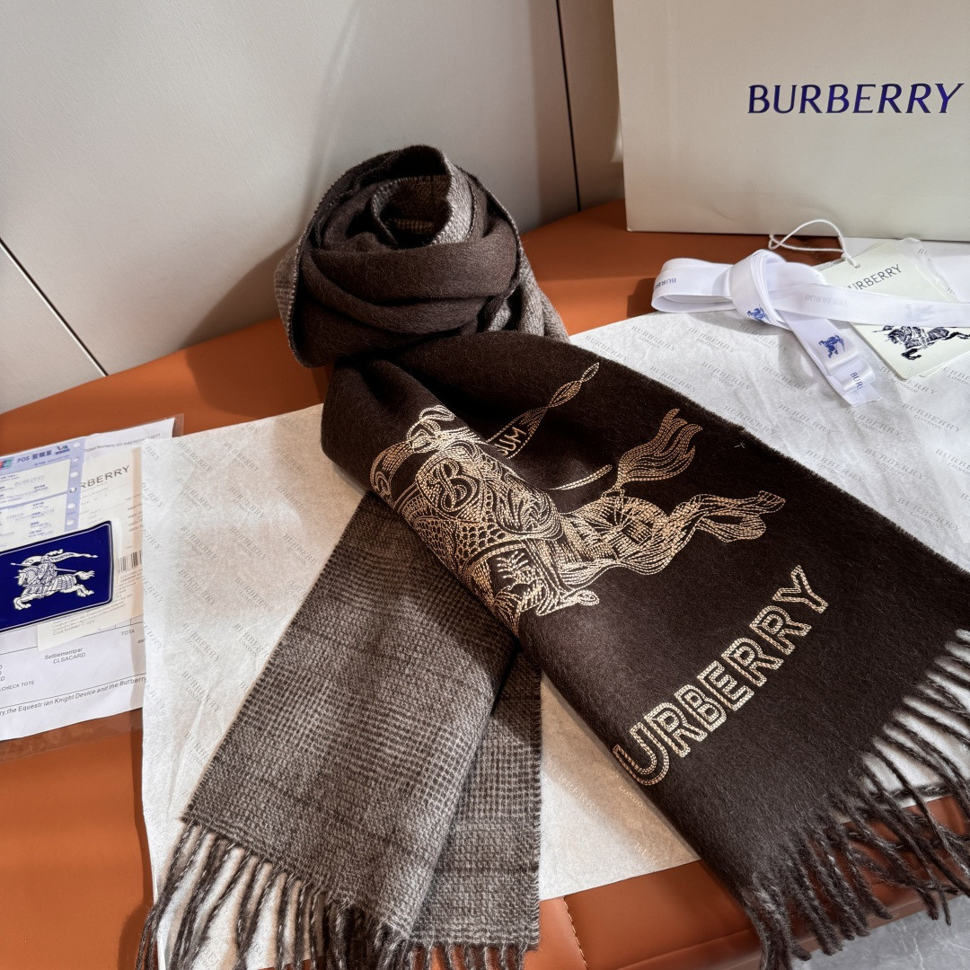 Bv*b*rry Reversible EKD Cashmere scarf 30x200cm 100% lambswool