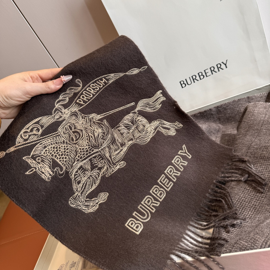 Bv*b*rry Reversible EKD Cashmere scarf 30x200cm 100% lambswool