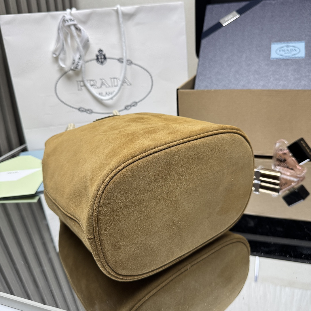 Pra*a Mariner Small Suede Bucket Bag 28x23.5x16.5cm