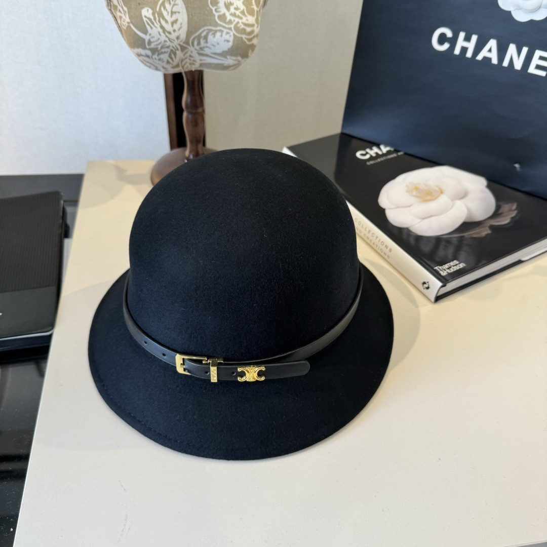 Celine Bucket Hat 100% Wool 57cm Head Circumference