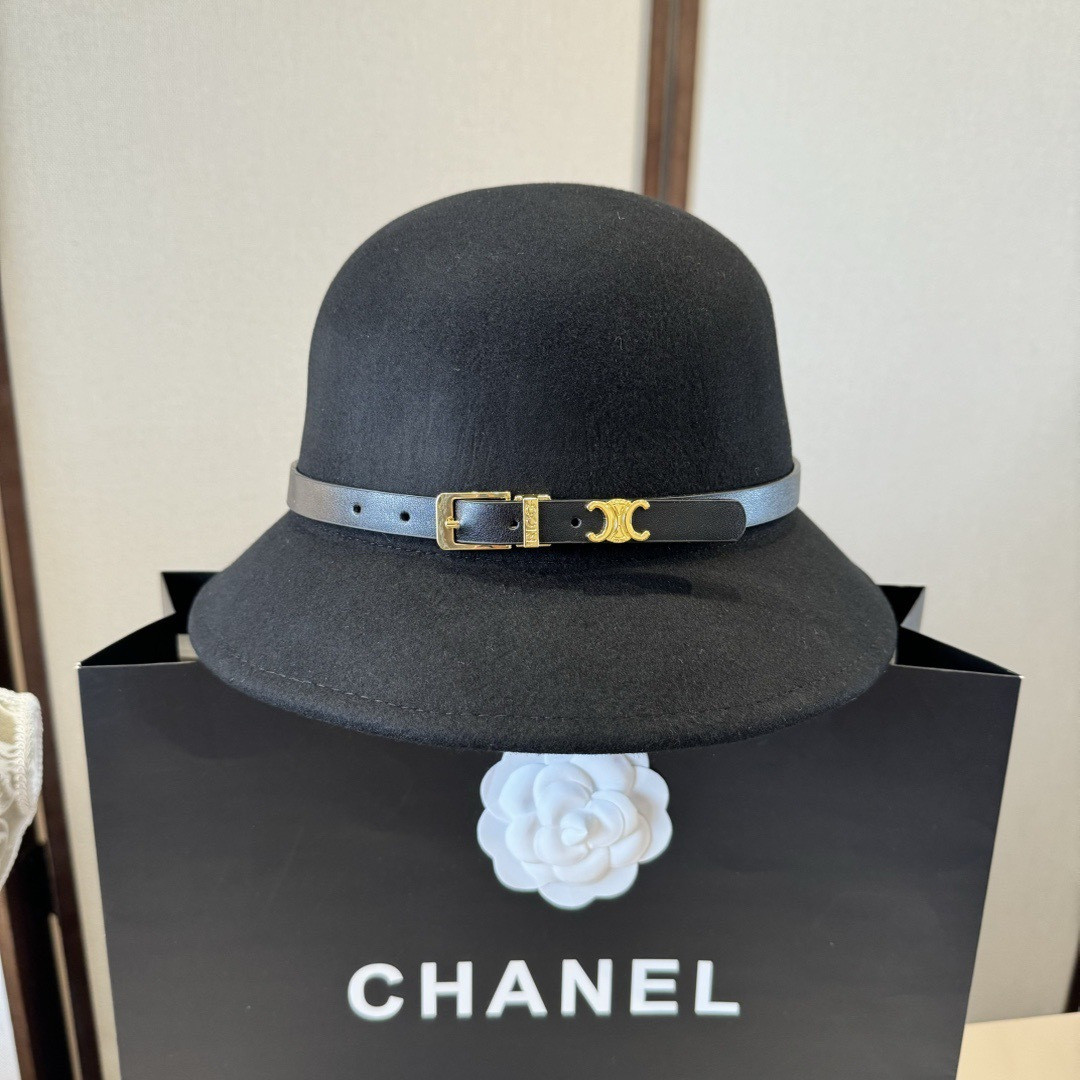 Celine Bucket Hat 100% Wool 57cm Head Circumference