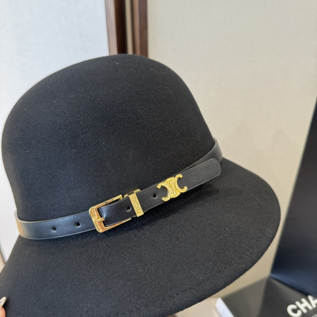 Celine Bucket Hat 100% Wool 57cm Head Circumference