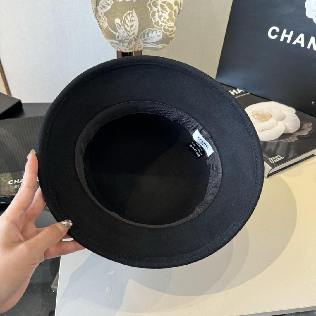 Celine Bucket Hat 100% Wool 57cm Head Circumference