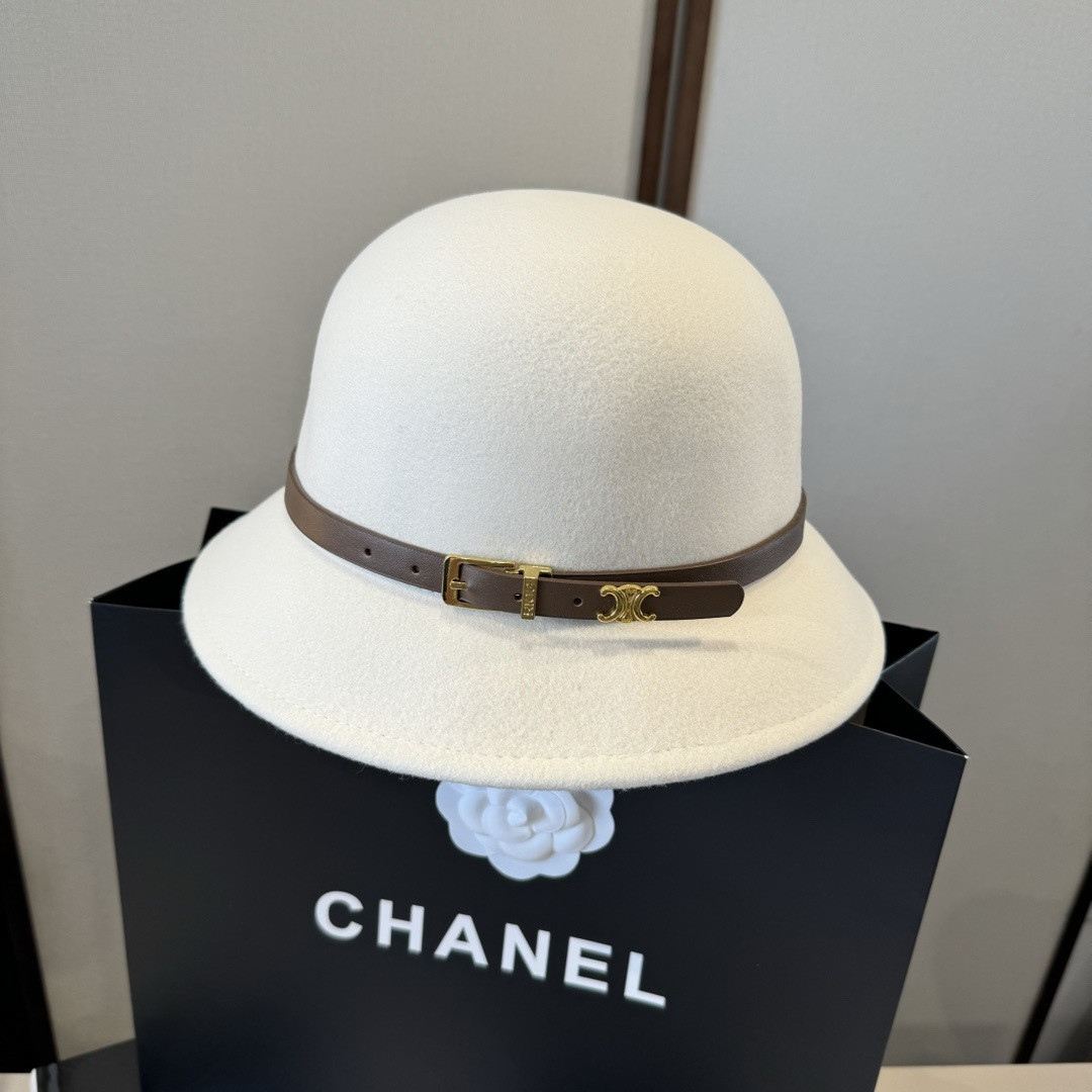 Celine Bucket Hat 100% Wool 57cm Head Circumference