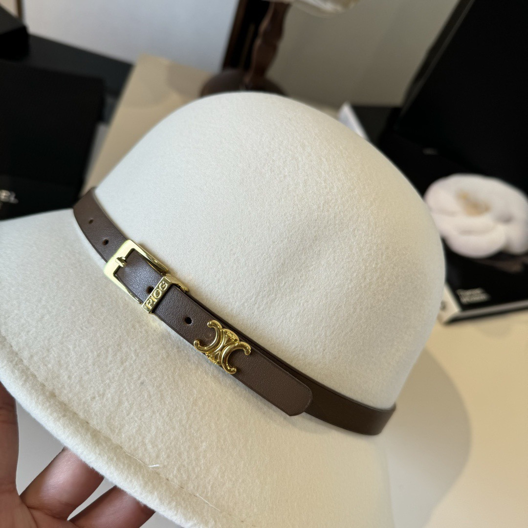 Celine Bucket Hat 100% Wool 57cm Head Circumference
