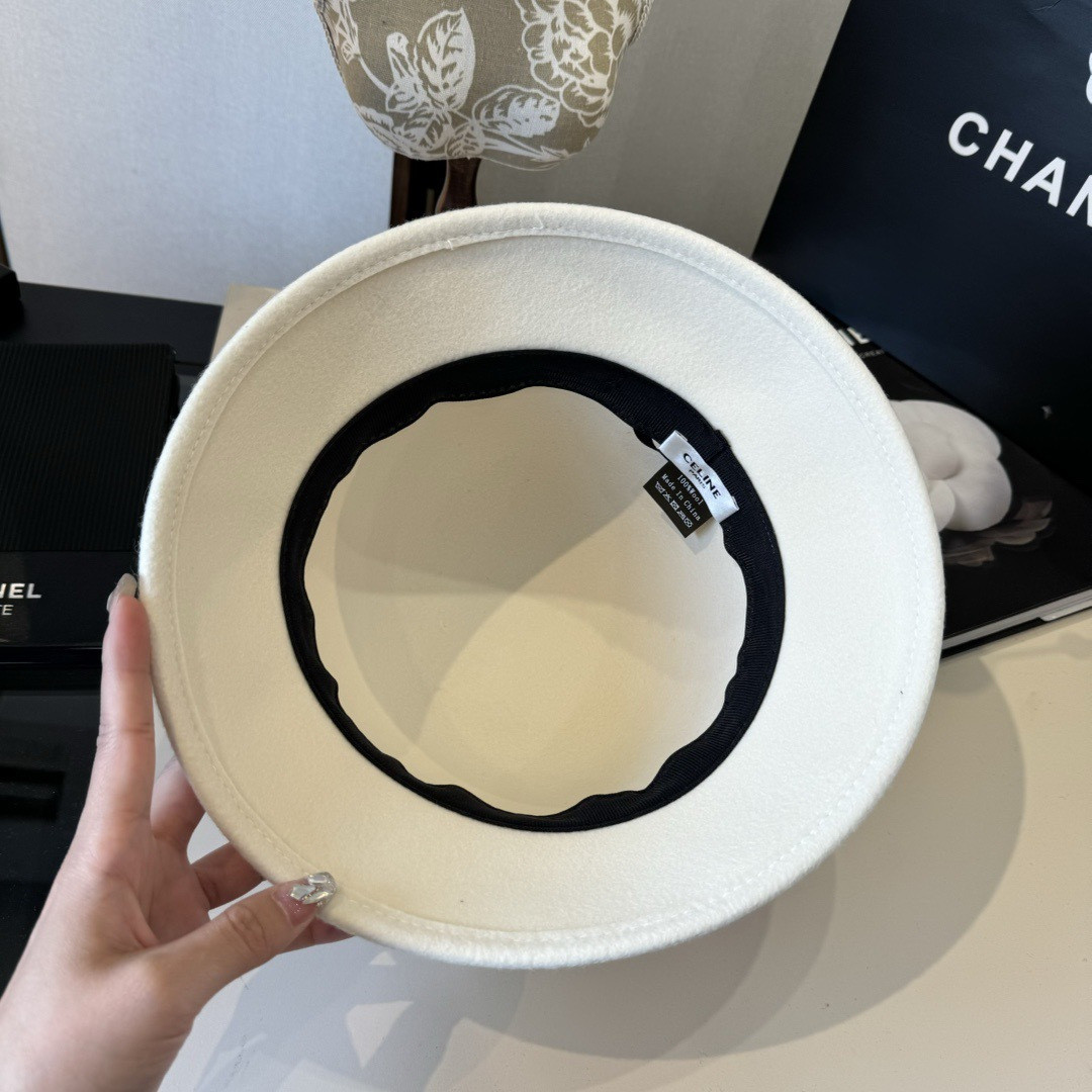 Celine Bucket Hat 100% Wool 57cm Head Circumference