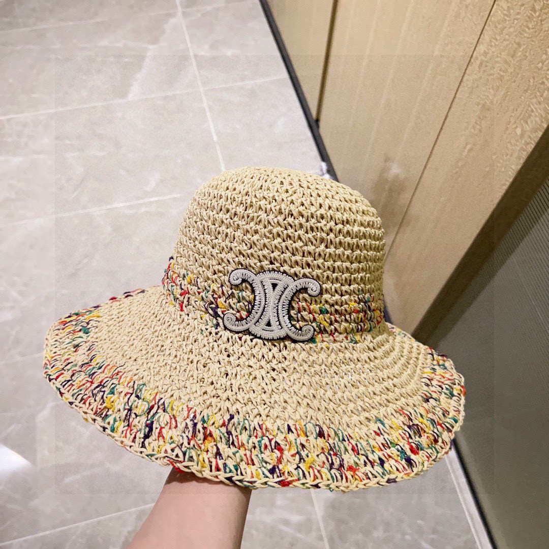 Celine Crochet Straw Bucket Hat