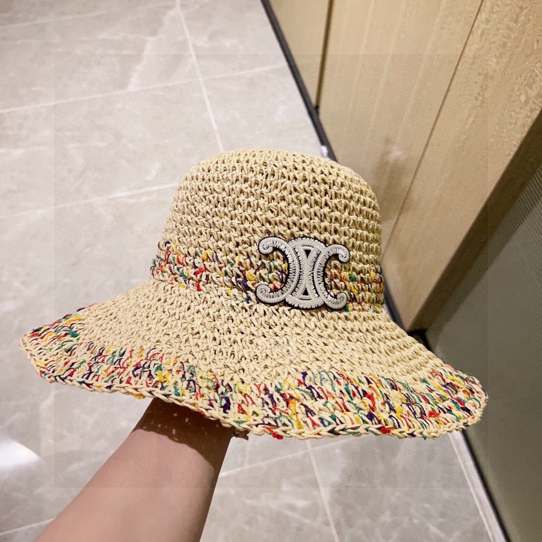 Celine Crochet Straw Bucket Hat