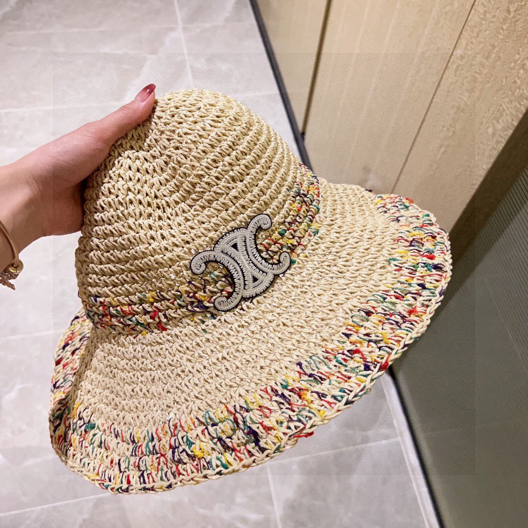 Celine Crochet Straw Bucket Hat