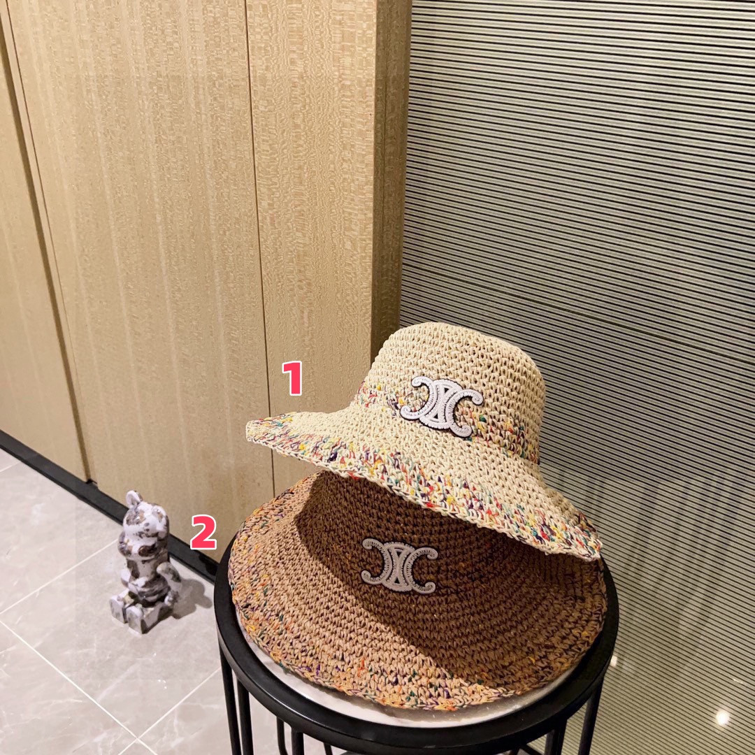 Celine Crochet Straw Bucket Hat