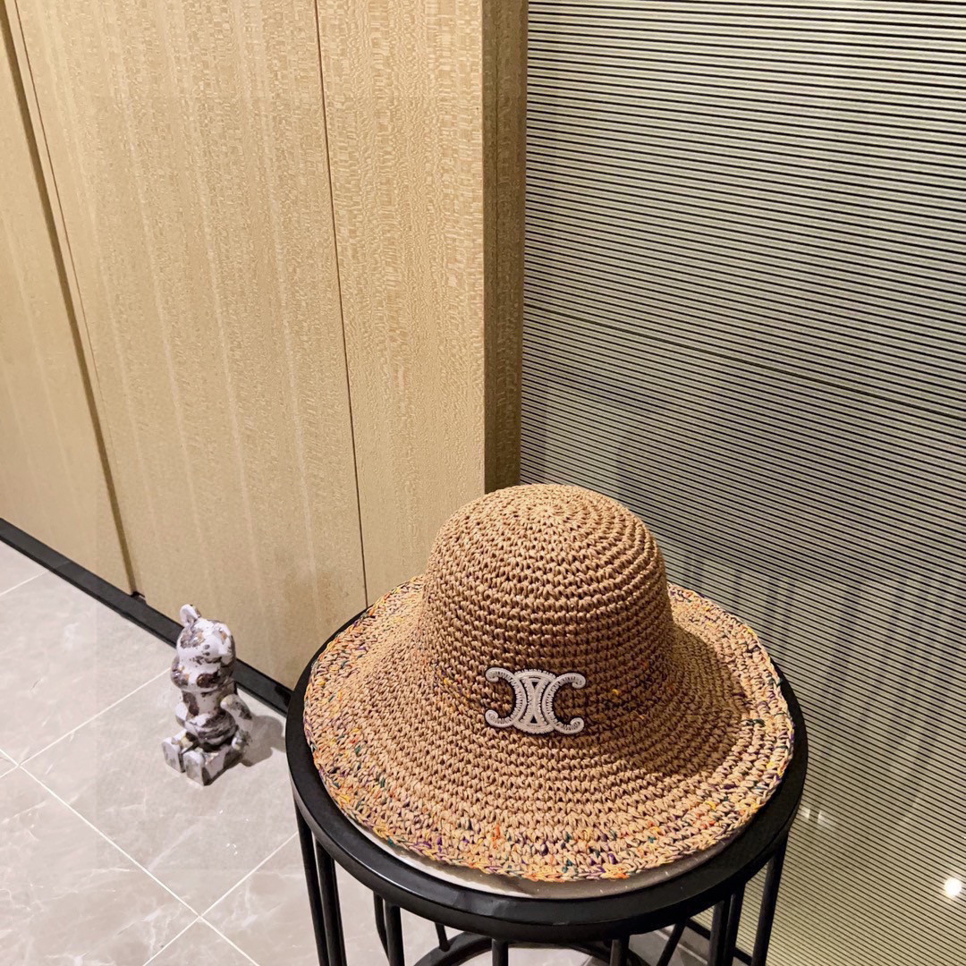 Celine Crochet Straw Bucket Hat