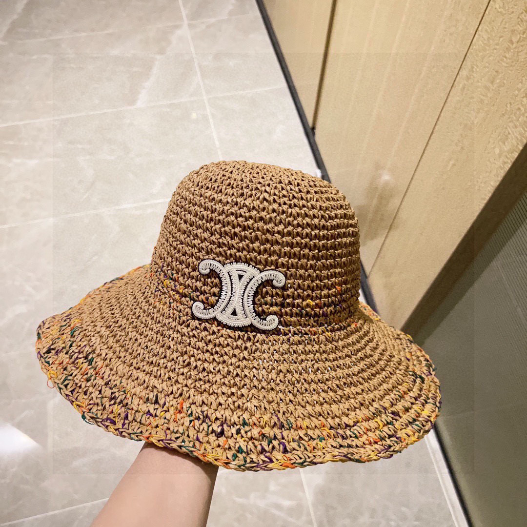 Celine Crochet Straw Bucket Hat