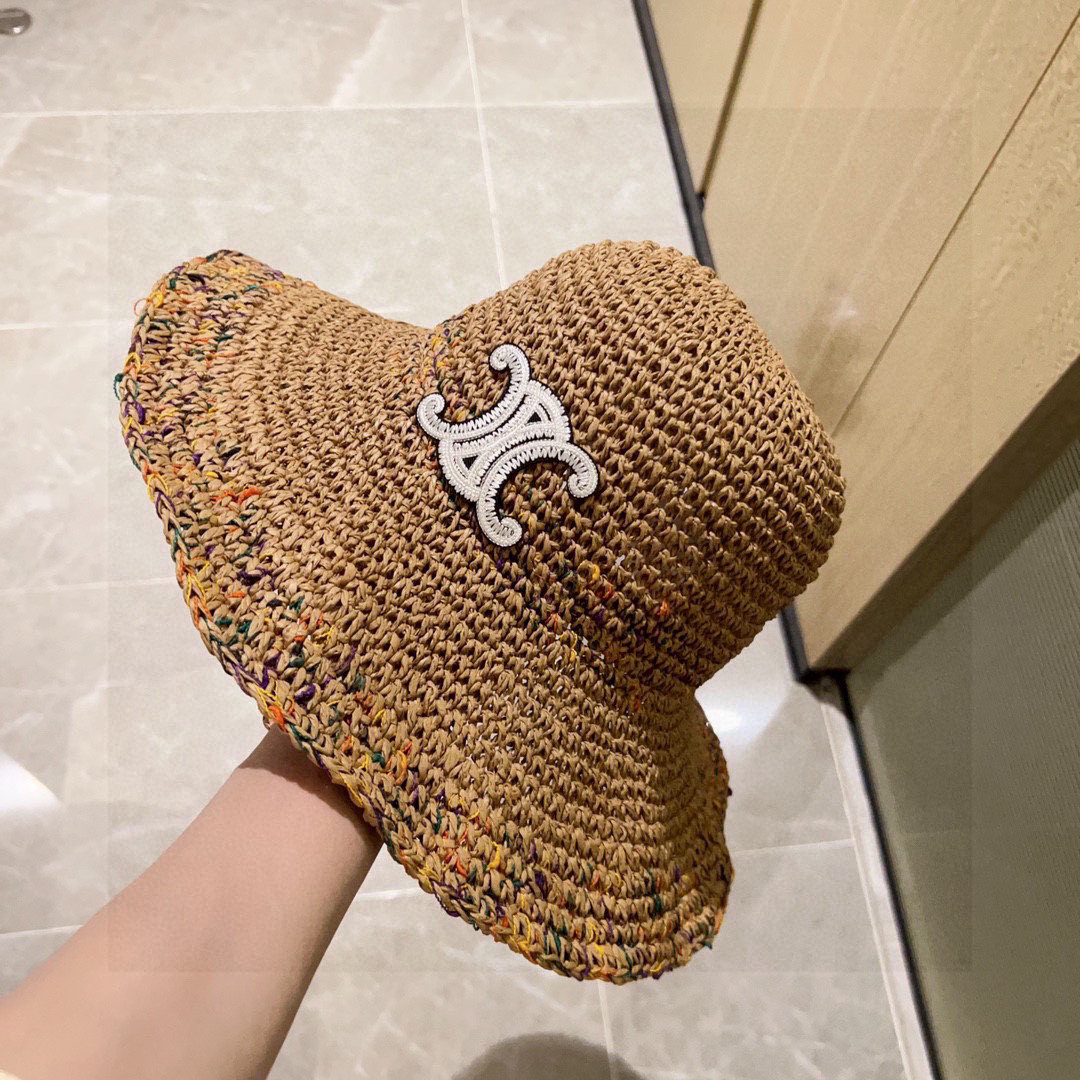 Celine Crochet Straw Bucket Hat