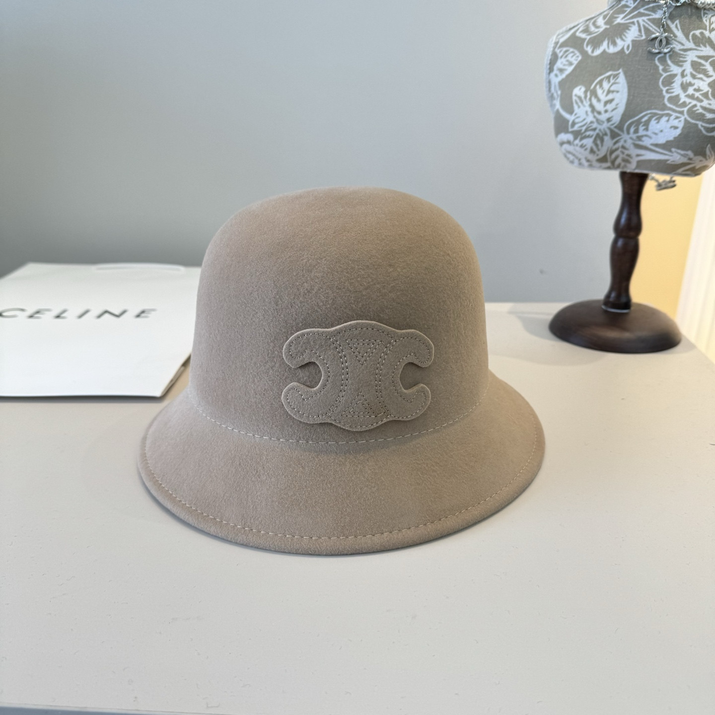 Celine Wool Bucket Hat 57cm Head Circumference