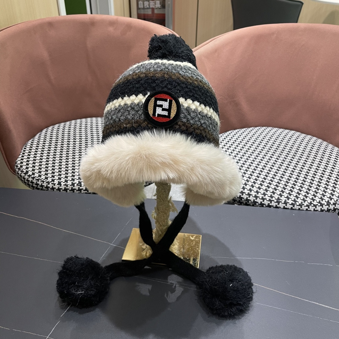 Fendi Knit Trapper Hat