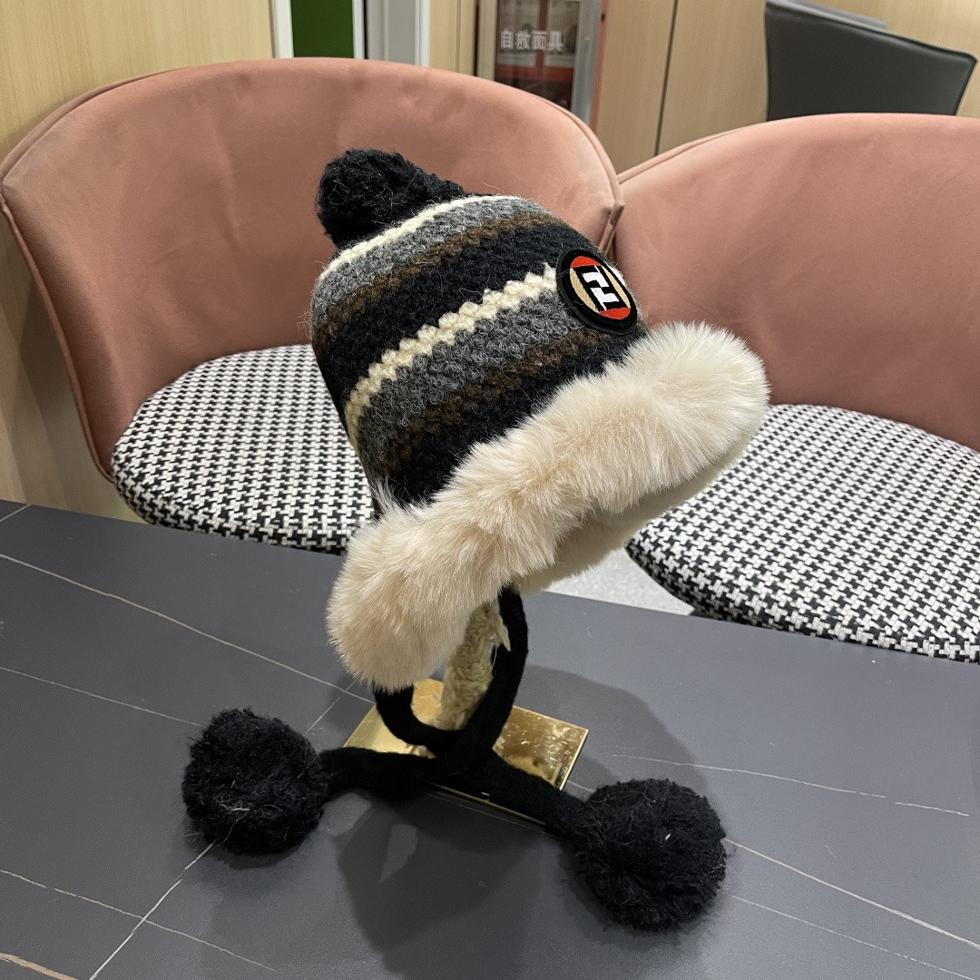 Fendi Knit Trapper Hat