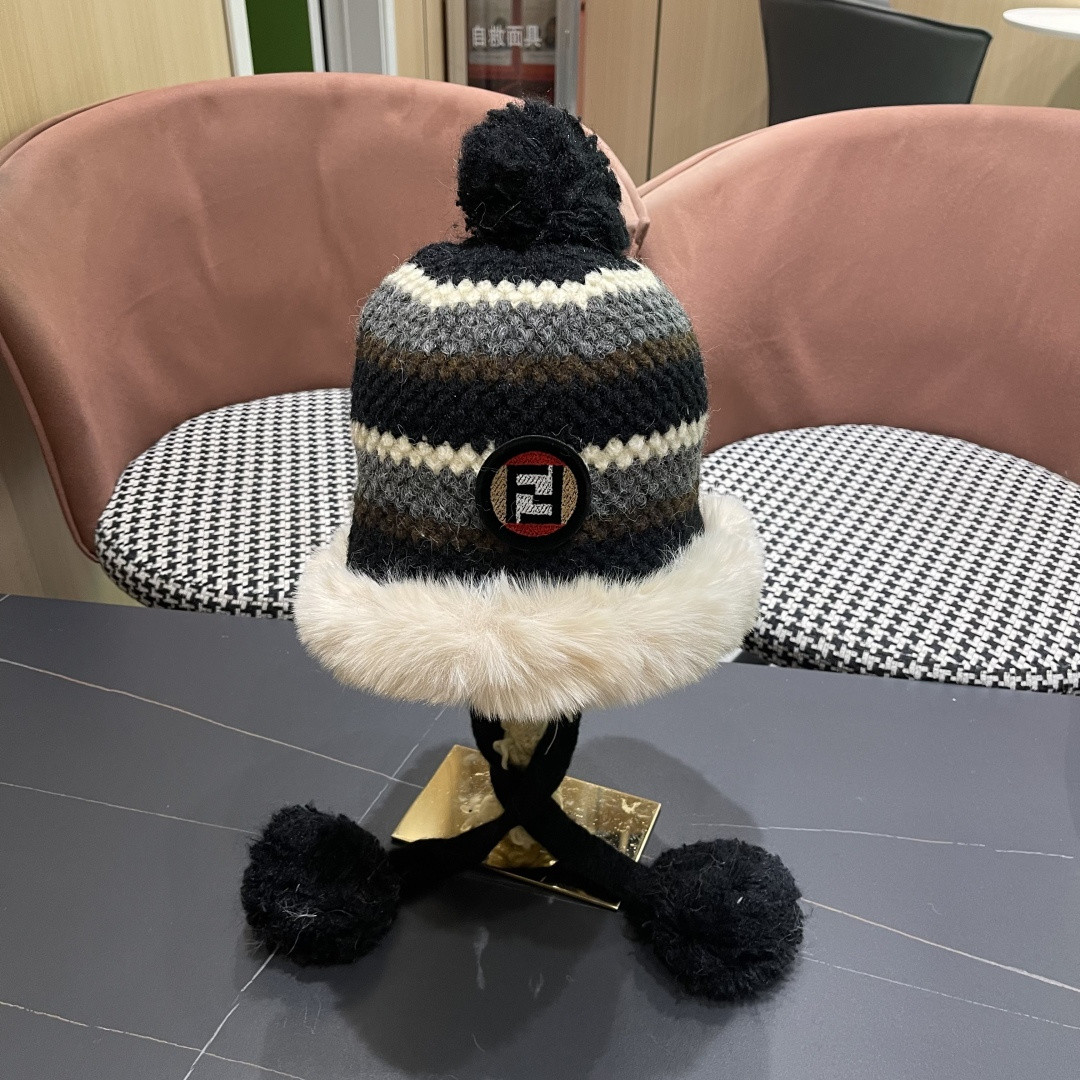 Fendi Knit Trapper Hat