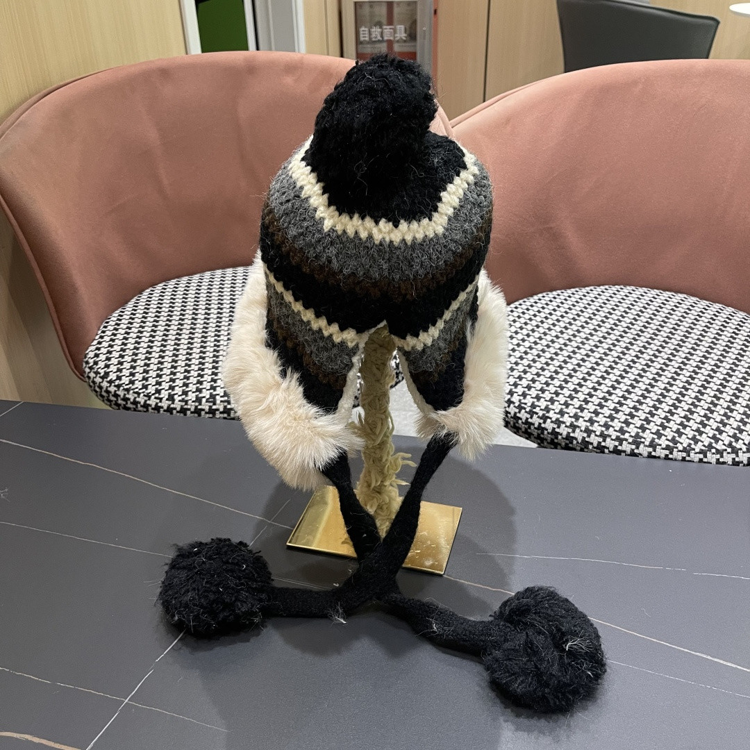 Fendi Knit Trapper Hat
