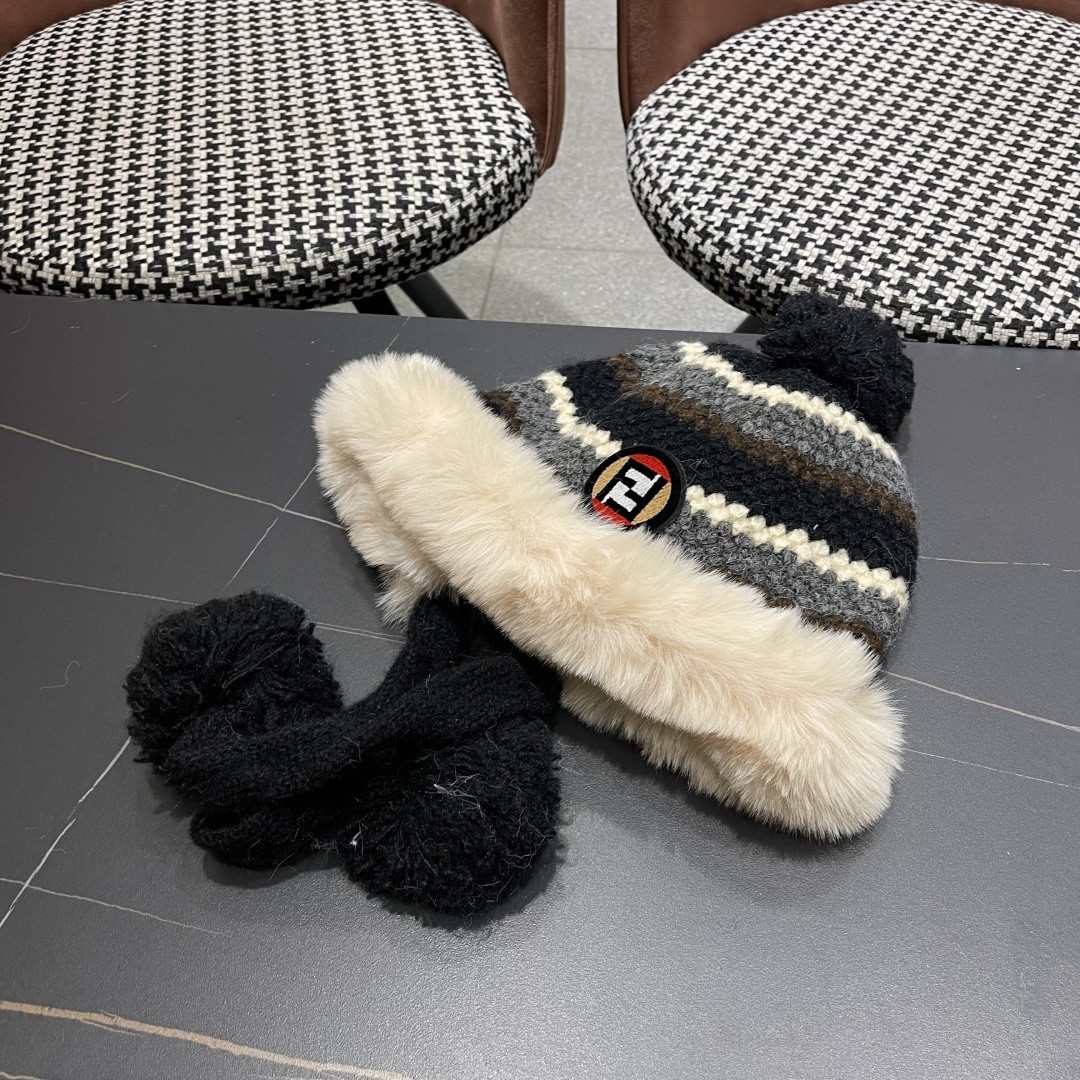 Fendi Knit Trapper Hat