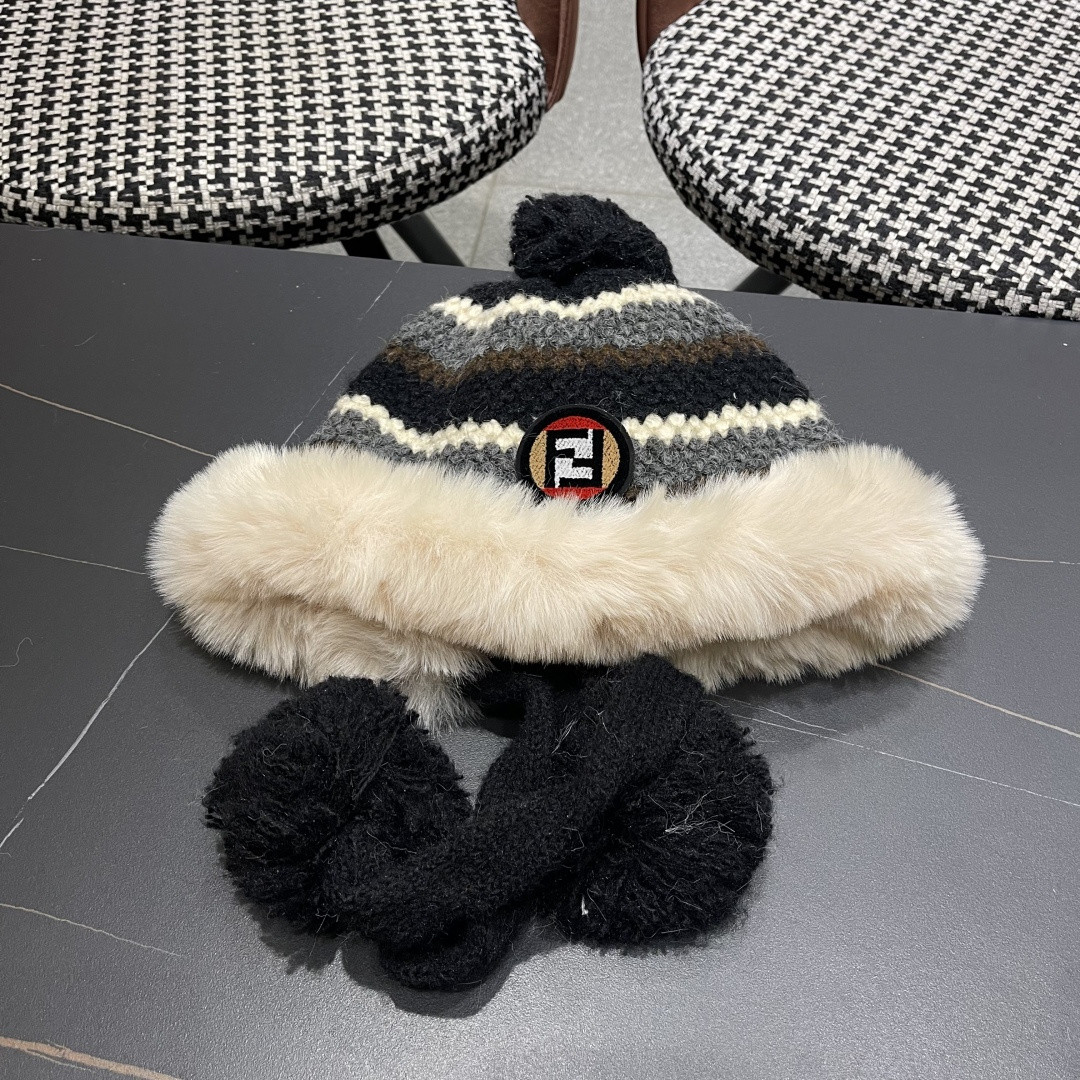 Fendi Knit Trapper Hat