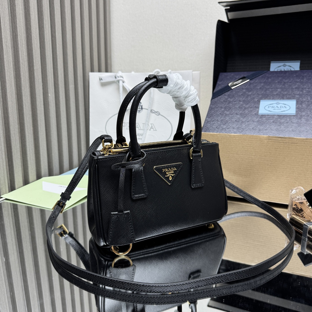 Prada Galleria Patent Saffiano Leather Mini-Bag 12.5x21x8.5cm