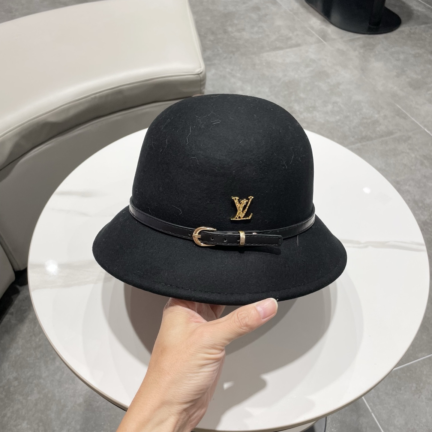 Louis Vuitton Bucket Hat 100% Wool 57cm Head Circumference