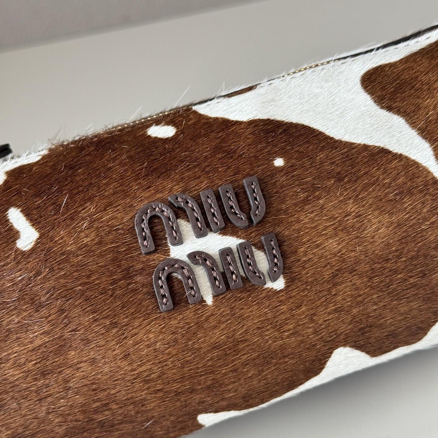 Miu Miu Printed Leather Pouch 9x22x9cm