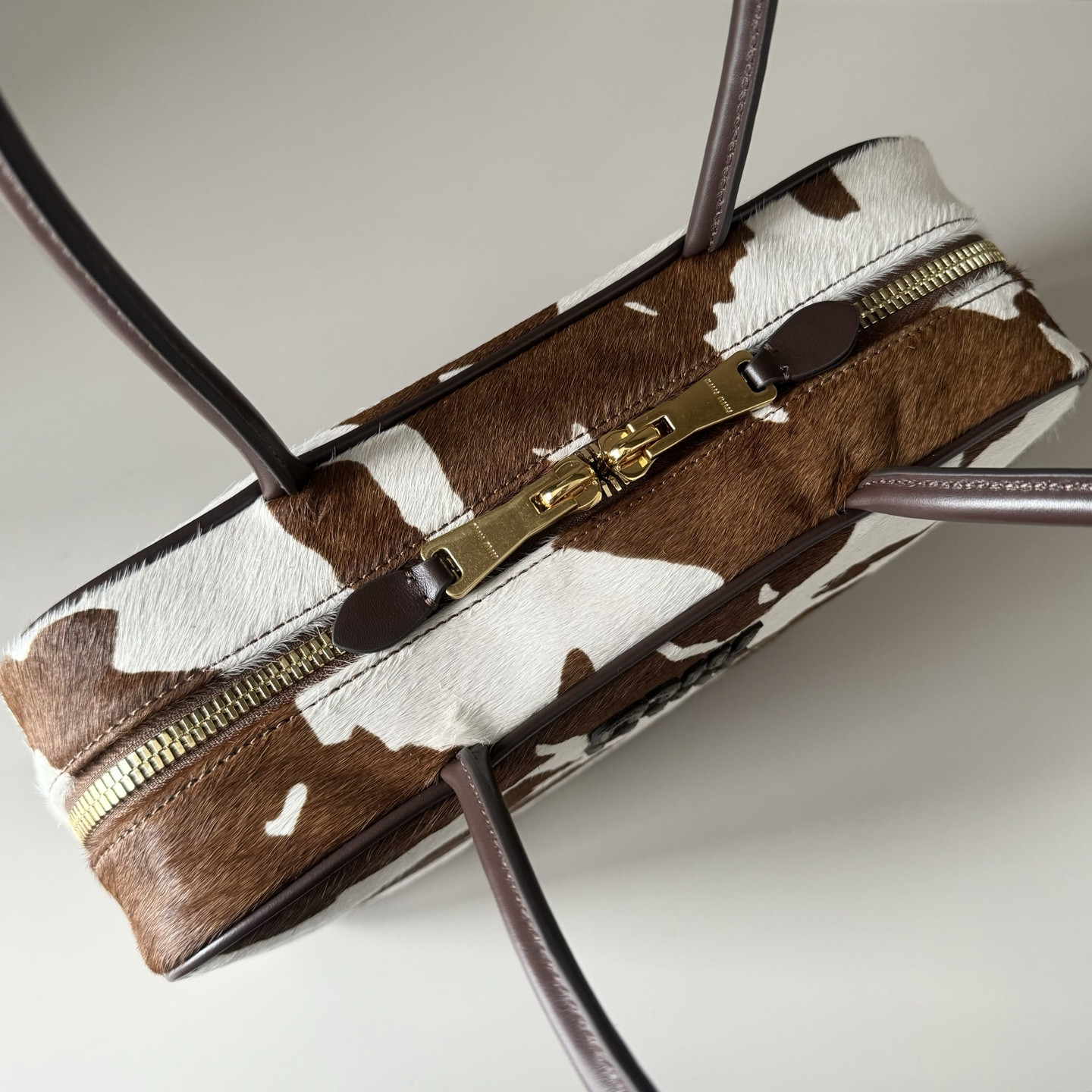 Miu Miu Printed Leather Beau Bag 17x30x8.5cm