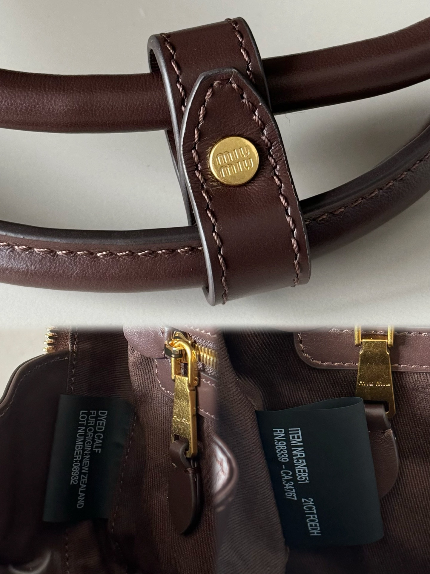 Miu Miu Printed Leather Beau Bag 17x30x8.5cm