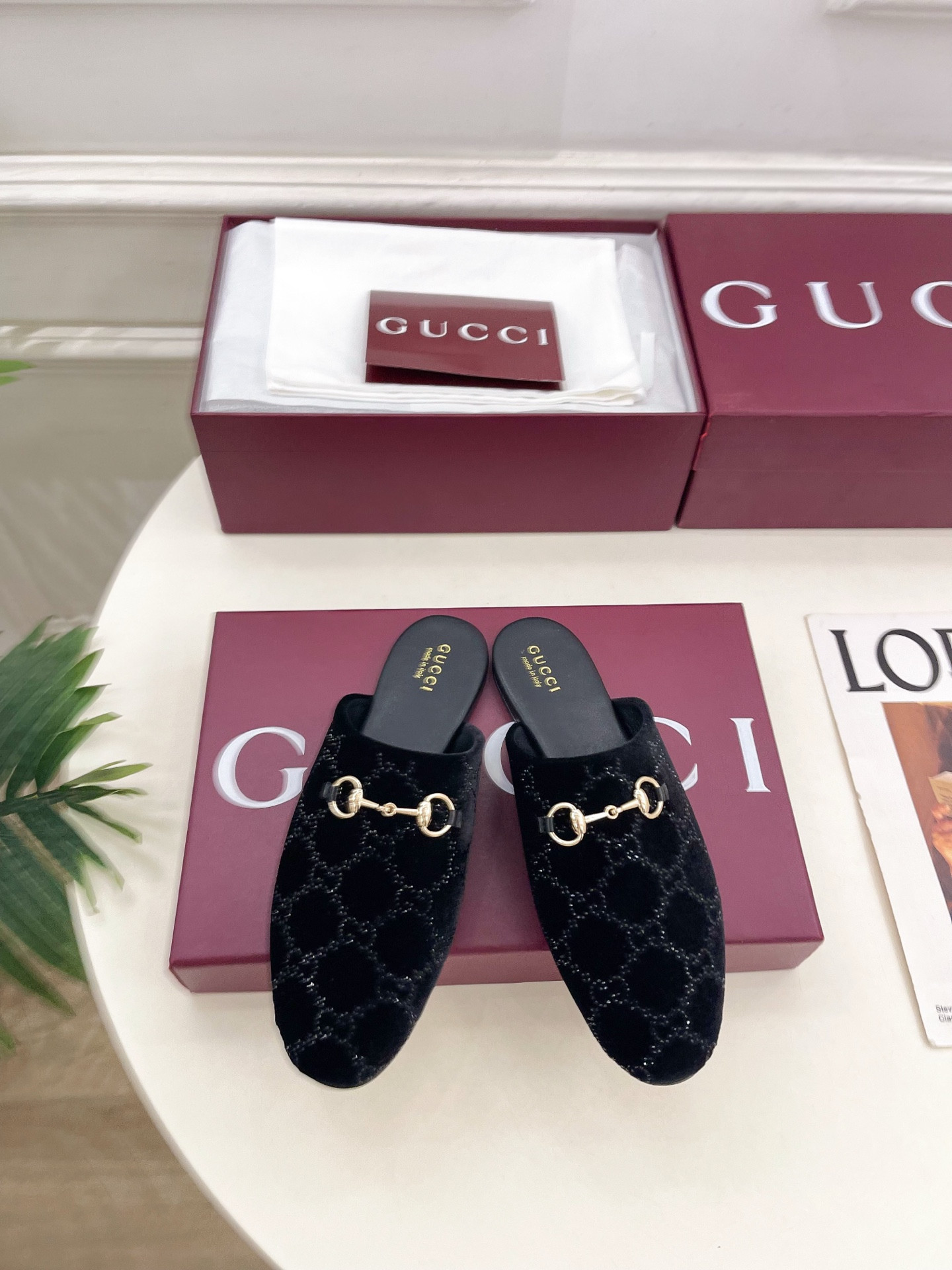 UA Gucci GG Crystal Mule With Horsebit