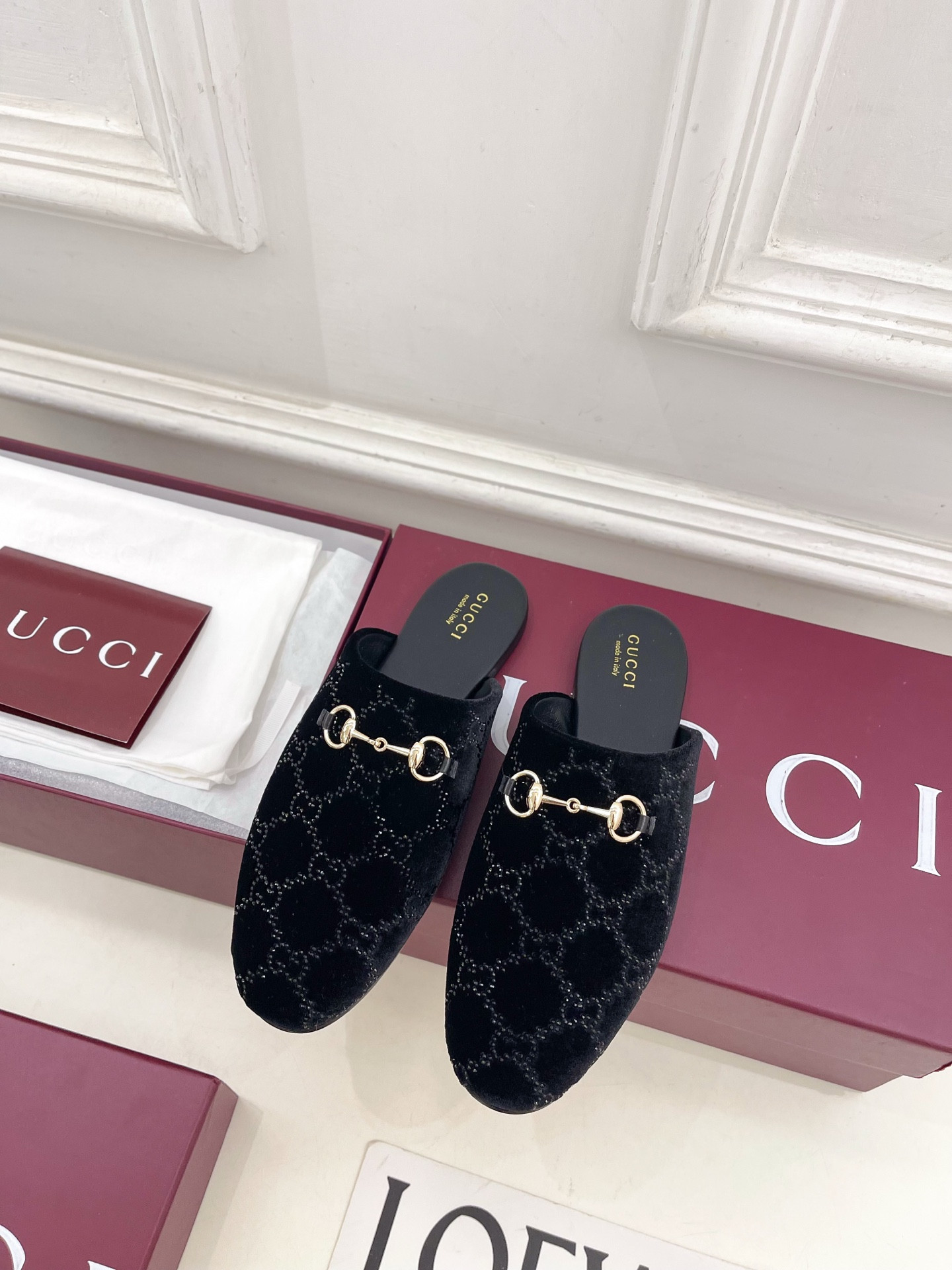 UA Gucci GG Crystal Mule With Horsebit