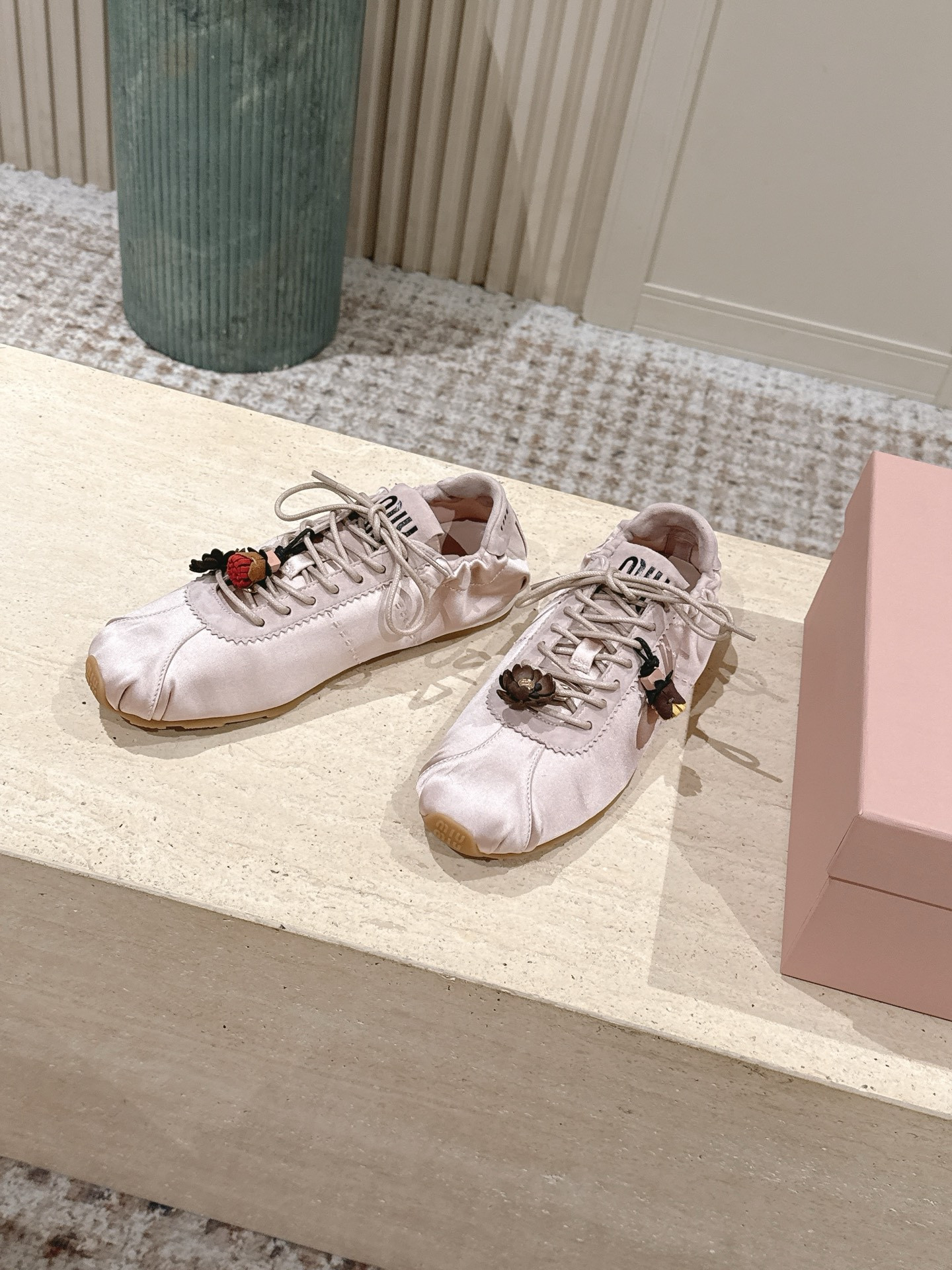UA Miu Miu Plume Satin Sneakers