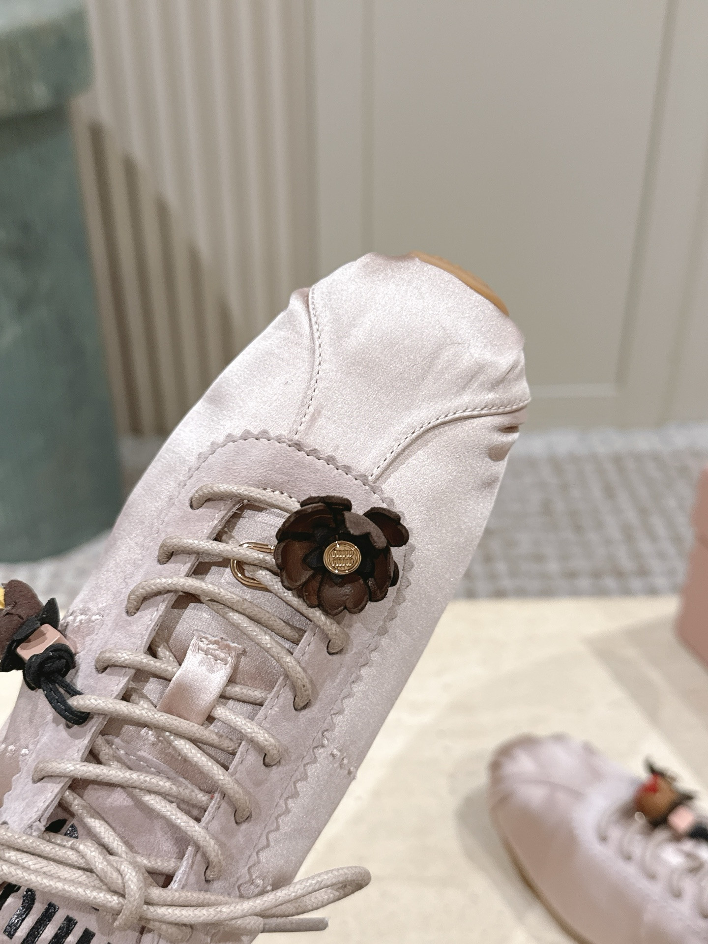 UA Miu Miu Plume Satin Sneakers