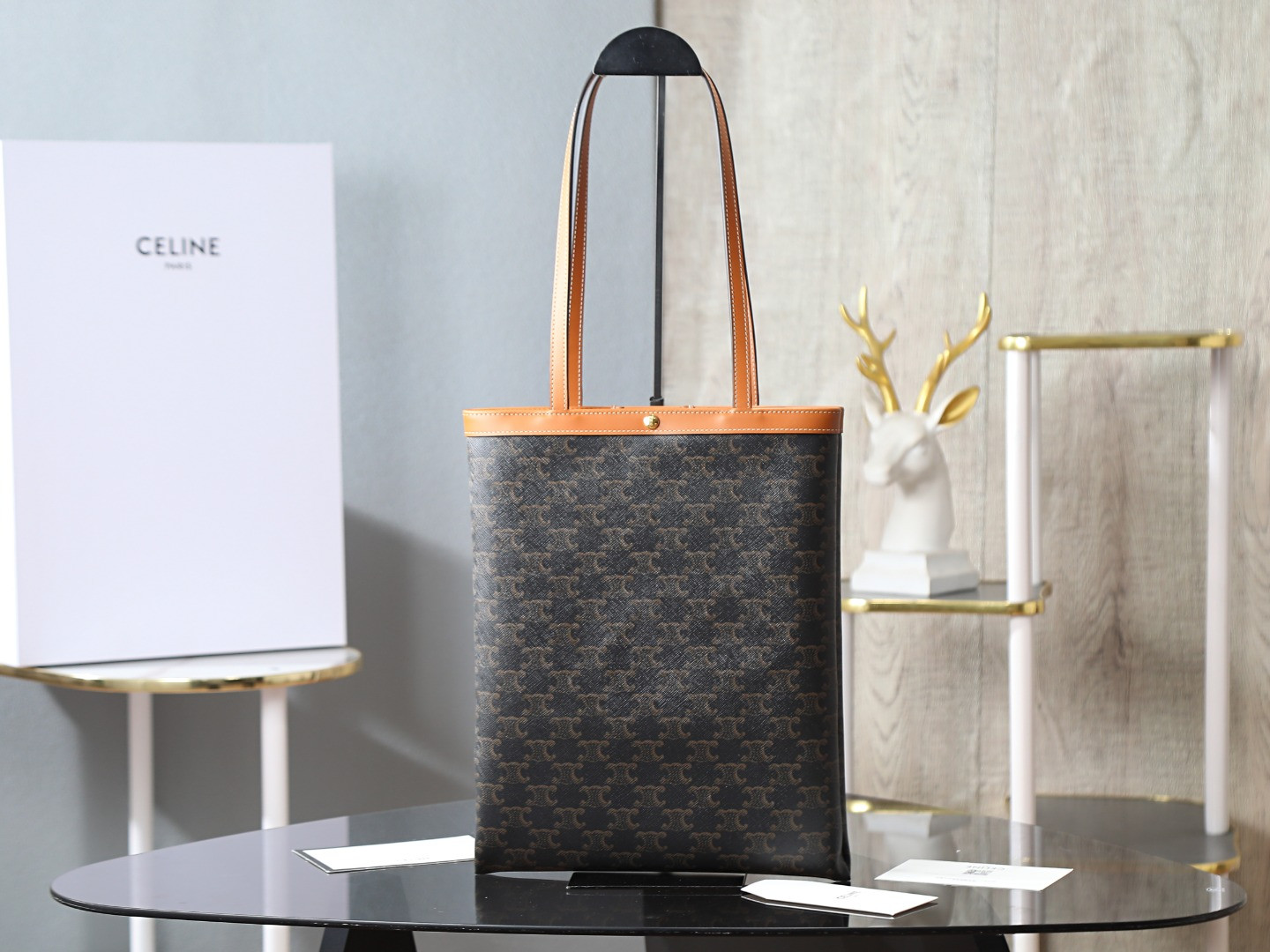 Celine FLAT SHOPPER Medium Logo Print Handbag 28x33x0.5cm