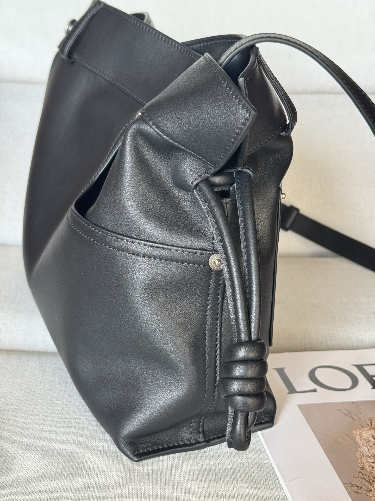 Loewe Panta Medium Flamenco Clutch in Shiny Calfskin 24.5x30x10.5cm