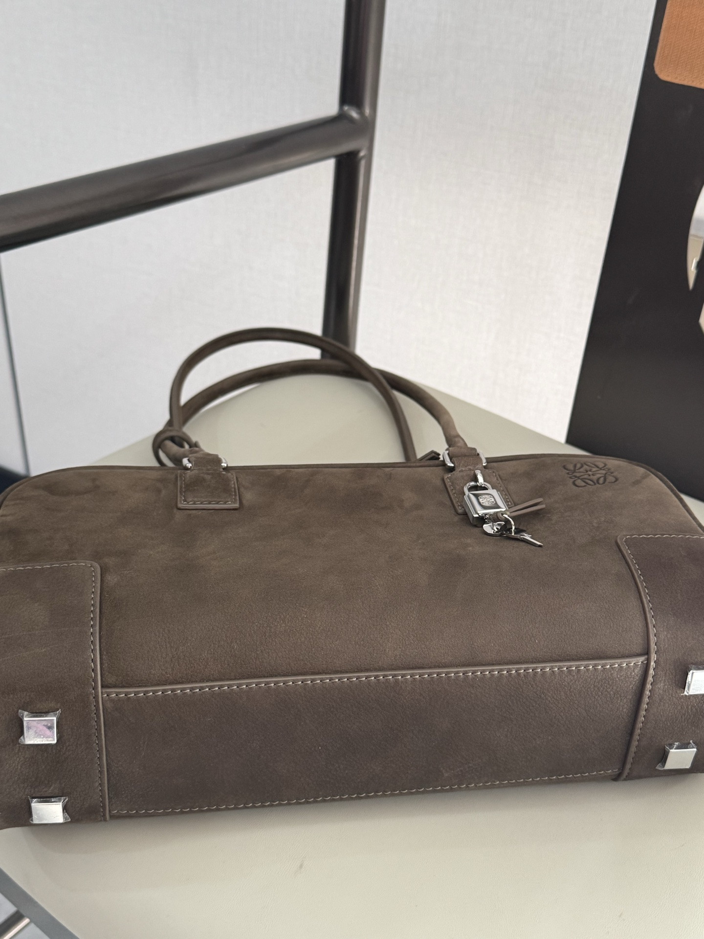 Loewe Amazona 31 Cropped Bag in Grained Nubuck 15x30.5x9cm