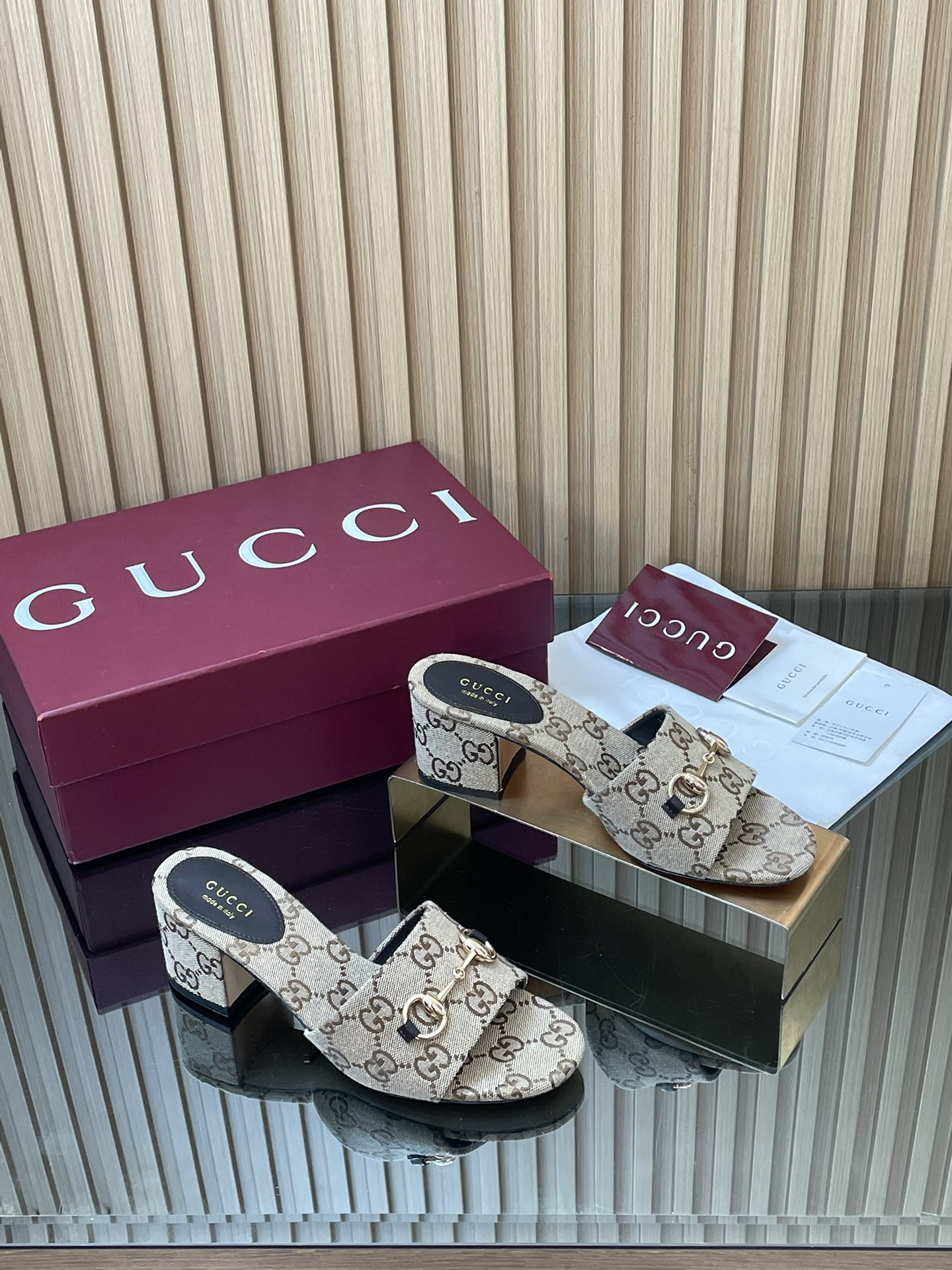 UA Gucci Slide Sandal with Horsebit 5.5cm Heel