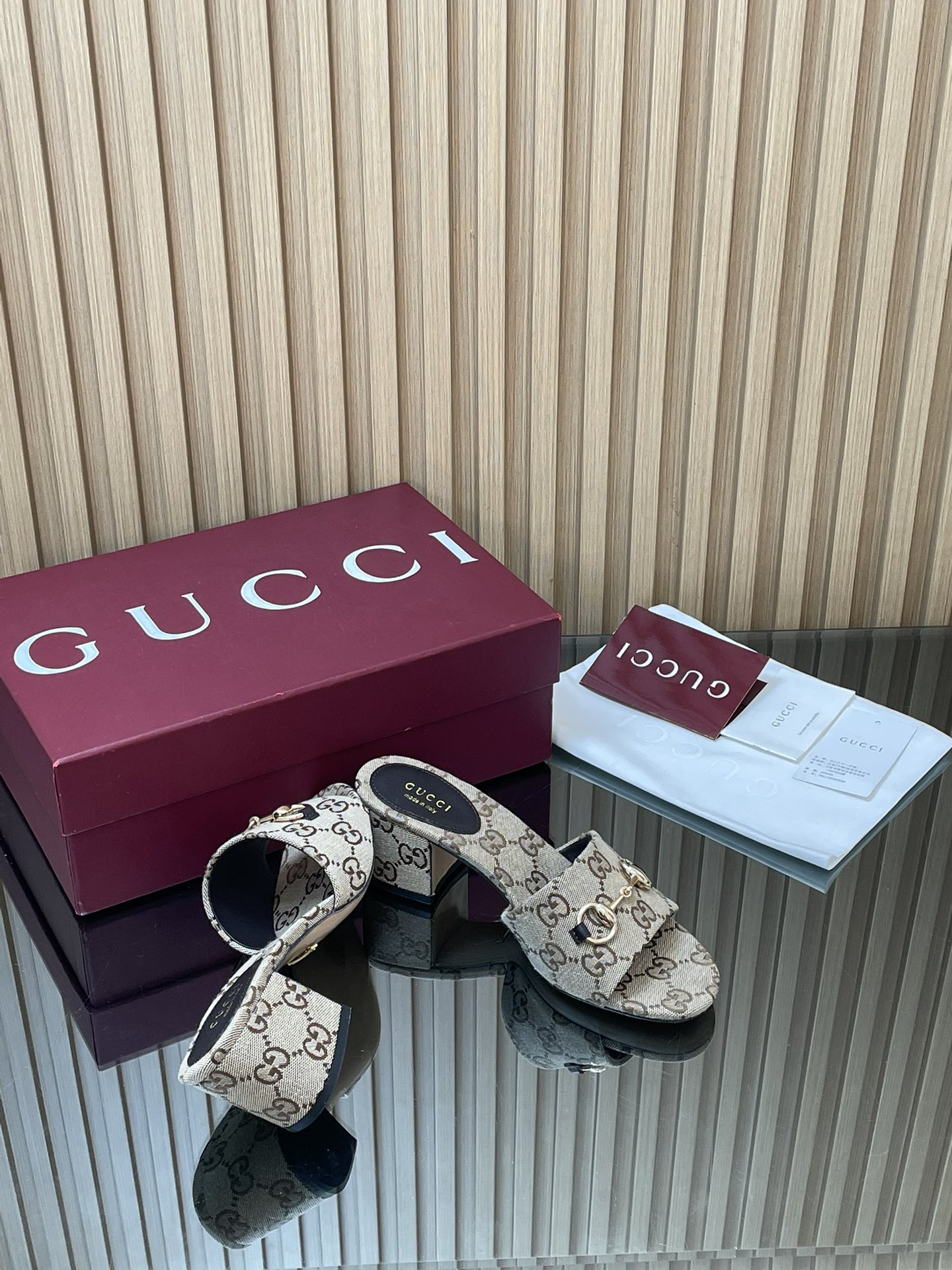 UA Gucci Slide Sandal with Horsebit 5.5cm Heel