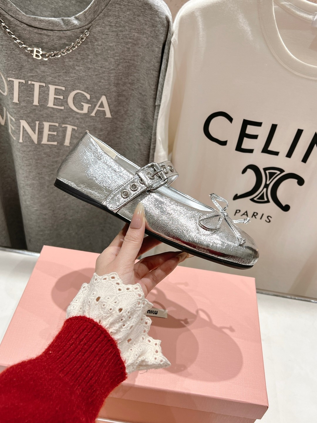 UA Miu Miu Leather Ballerinas