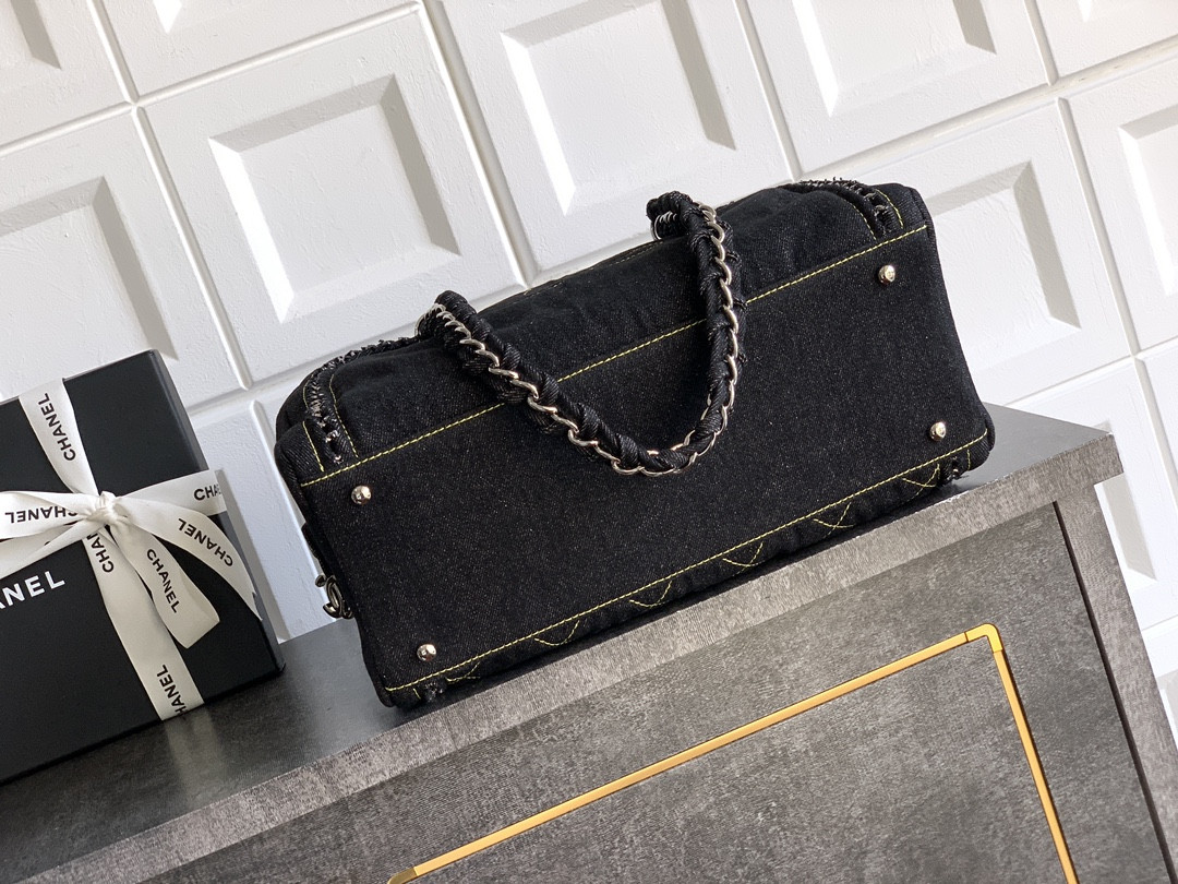 Chanel Denim CC Boston Bag 33x20.5x15cm