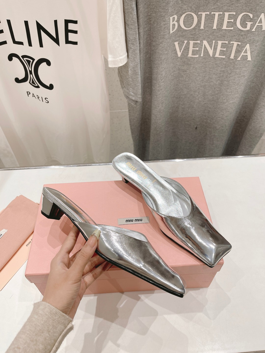 UA Miu Miu Square-toed Mule