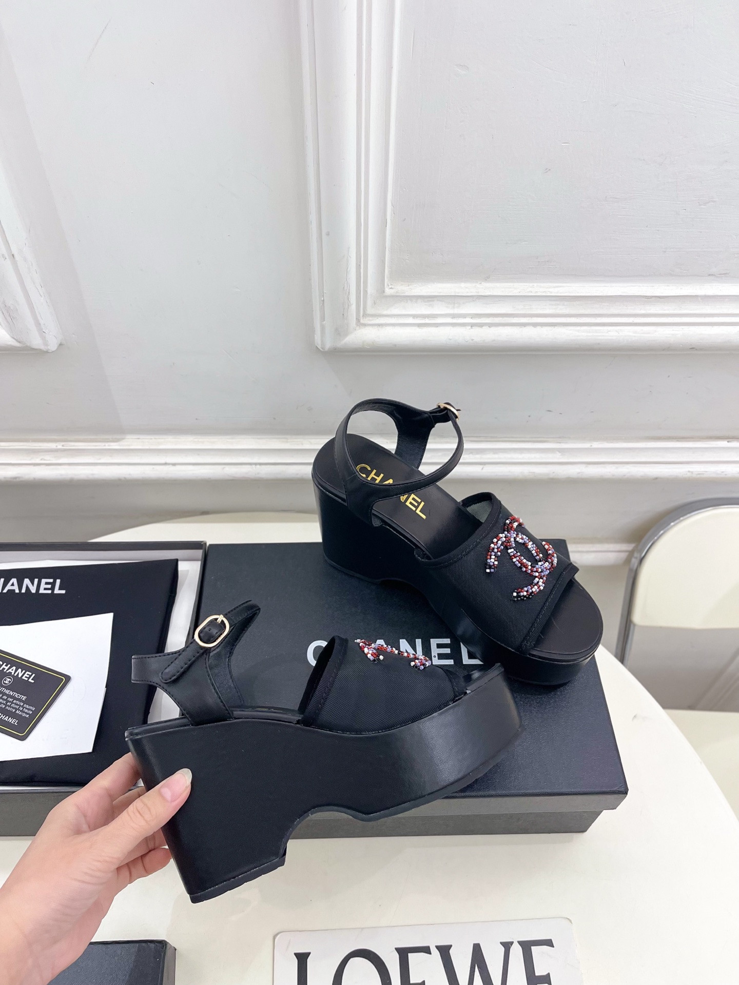 ua Ch**el sandals 9.5cm heel